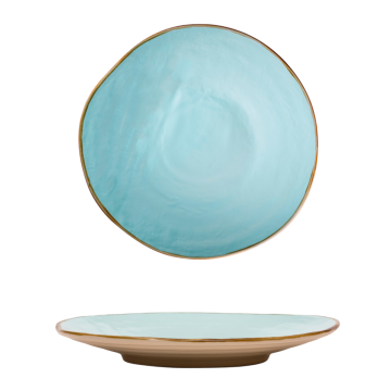 LINEA MEDITERRANEO - PIATTO PIANO TURCHESE IN GRES DIAM 28CM H 4CM