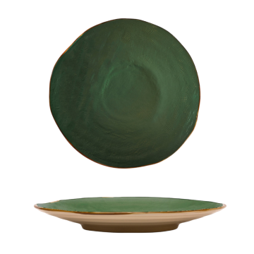 LINEA MEDITERRANEO - PIATTO PIANO VERDE SCURO IN GRES DIAM 28CM H 4CM