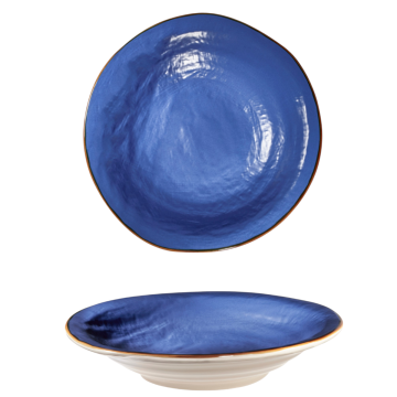 LINEA MEDITERRANEO - PIATTO FONDO BLU IN GRES DIAM 24CM H 6CM
