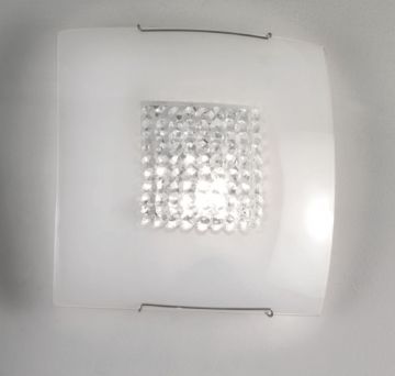 PLAFONIERA 1 LUCE TIFFANY BIANCA 30X30CM - 1XE27