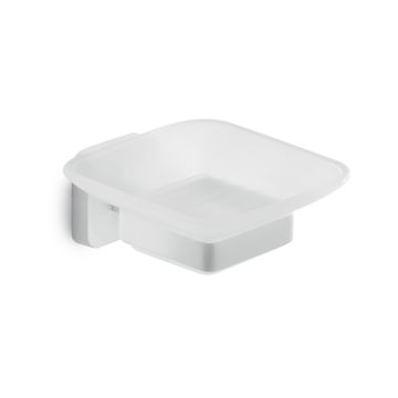 LINEA TONGA - PORTA SAPONE IN ACCIAIO INOX E CROMALL BIANCO MATT