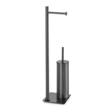 LINEA TRILLY - PIANTANA PORTA ROTOLO E PORTA SCOPINO GUN METAL