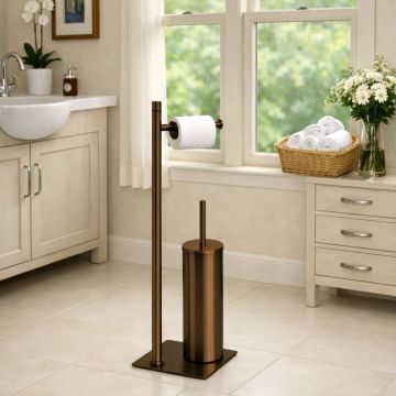 LINEA TRILLY - PIANTANA PORTA ROTOLO E PORTA SCOPINO ORO ROSA 