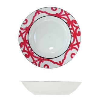 PIATTO FONDO IN PORCELLANA NOMAD CON DECORO DIAM. 20CM