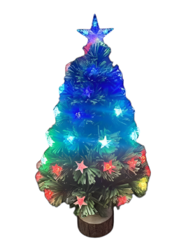 ALBERO VERDE CON 5 RAMI E 55 STELLE MULTICOLORE H. 60CM