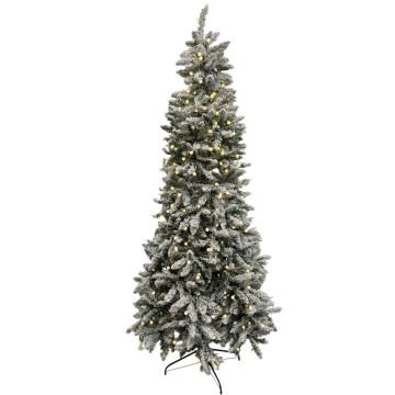 ALBERO DI NATALE FLOCCATO MOD. PELMO CON 400 LUCI LED BIANCO CALDO H.210CM 
