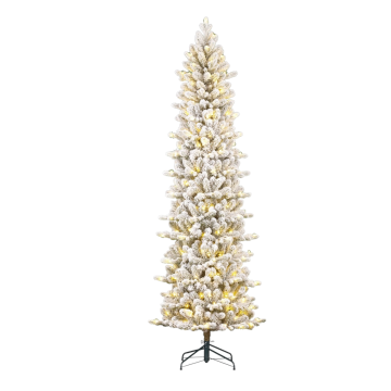 ALBERO DI NATALE FLOCCATO MOD. HARMA H.185CM CON 200 LED  