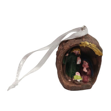 NOCE CON NATIVITA' IN POLIRESINA DA APPENDERE 3.5X3.5CM H. 4.5CM