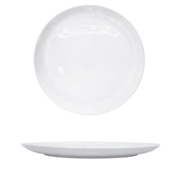 PIATTO PIANO CAPITAL IN PORCELLANA NEW BONE CHINA BIANCO DIAM. 26CM 