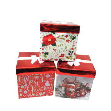 SCATOLA DA REGALO QUADRATA LUCIDA 25X25X25CM ASSORTITO