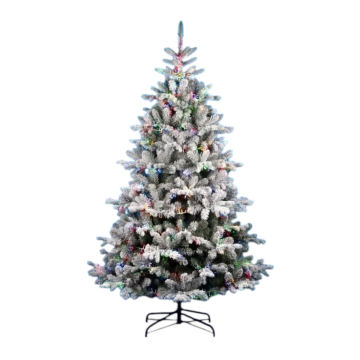 ALBERO DI NATALE FLOCCATO MOD. PINE 210CM CON LED RGB