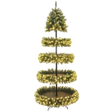 ALBERO DI NATALE GIREVOLE VERDE H 210 CON LUCI A LED