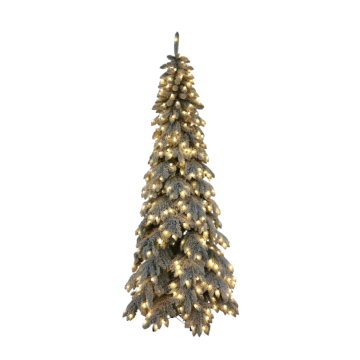 ALBERO DI NATALE FLOCCATO MOD. PELMO CON 400 LUCI LED BIANCO CALDO H.210CM 