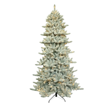ALBERO DI NATALE FLOCCATO MOD. NOVEGNO CON 350 LED BIANCO CALDO H.210CM 