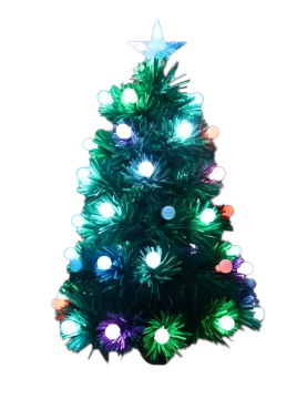 ALBERO VERDE CON 50 RAMI E 55 SFERE LED MULTICOLORE H. 60CM