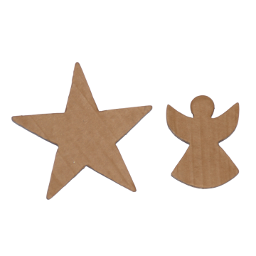 CARTONE A FORMA DI ANGELO E STELLA