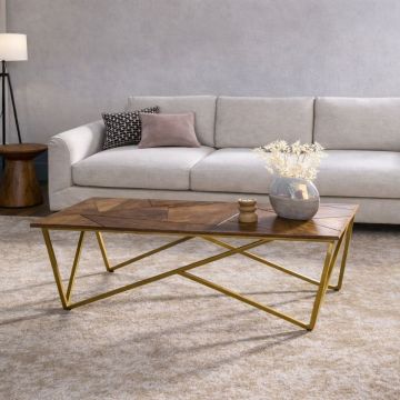 TAVOLINO MOD. SMD-04 CM 100X50 H.36 IN LEGNO DI MANGO TINTA NOCE 