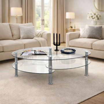TAVOLINO IN METALLO E VETRO CM 110X60 H. 44 