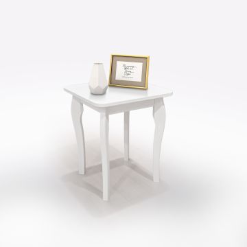 TAVOLINO MOD. BAROQUE CM 39x39 H. 45.6 MDF BIANCO