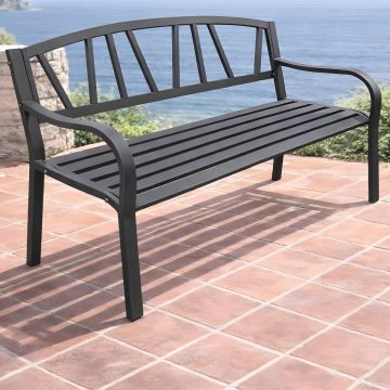 PANCHINA DA ESTERNO CM 123.5X57 H.76 IN METALLO ANTRACITE