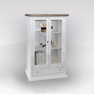 VETRINA/LIBRERIA ART. 1742 COL. C3 BIANCO CONSUMATO CON TOP CIPRIA