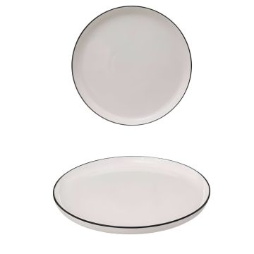 PIATTO PIANO LINEA ALIX IN PORCELLANA BIANCO DIAM. 27CM