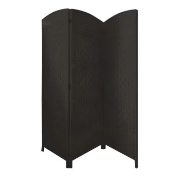 PARAVENTO NERO IN FOGLIE DI MAIS 135X2.5 H 180CM