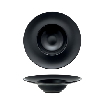PIATTO FONDO IN PORCELLANA LINEA GURME DIAM. 28CM NERO 