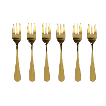 SET 6 FORCHETTINE DA DESSERT 1.9X14CM COLORE ORO