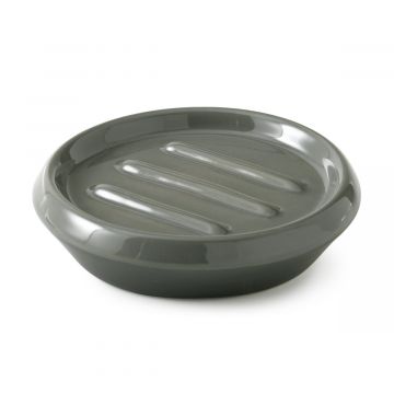 LINEA WILMA - PORTA SAPONE VERDE SALVIA IN CERAMICA D 12,2CM H 3CM