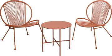 SET GIARDINO TERRACOTTA TAVOLO+2 SEDIE