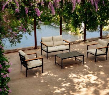 SALOTTO DA ESTERNO IN METALLO ANTRACITE