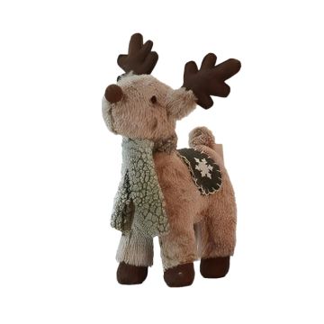 PUPAZZO RENNA IN PIEDI EFFETTO PELOSO H 32CM