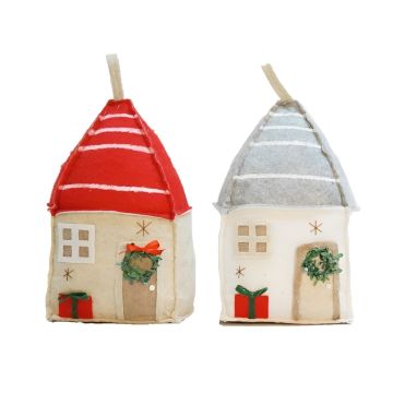 CASETTA FERMAPORTA IN FELTRO GRIGIO/ROSSO 17X11 H 28CM ASSORTITO