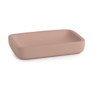 LINEA YLENIA - PORTA SAPONE IN RESINA ROSA MATT