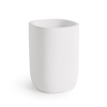 LINEA YLENIA - BICCHIERE PORTASPAZZOLINI IN RESINA BIANCO MATT