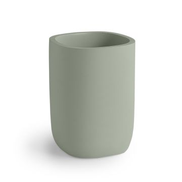 LINEA YLENIA - BICCHIERE PORTASPAZZOLINI IN RESINA VERDE SALVIA MATT