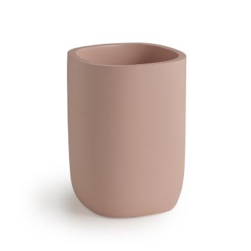 LINEA YLENIA - BICCHIERE PORTASPAZZOLINI IN RESINA ROSA MATT