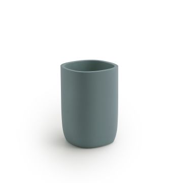 LINEA YLENIA - BICCHIERE PORTASPAZZOLINI AZZURRO POLVERE MATT