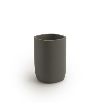 LINEA YLENIA - BICCHIERE PORTASPAZZOLINI GUN METAL MATT