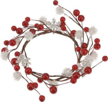 CORONA C/BACCHE ROSSE 12CM