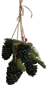 GHIRLANDA CON PIGNE VERDI L. 56 CM