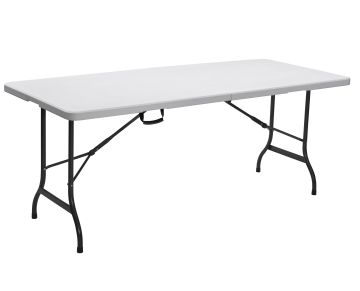 TAVOLO RICHIUDIBILE CM 180X75 IN METALLO E PLASTICA BIANCA