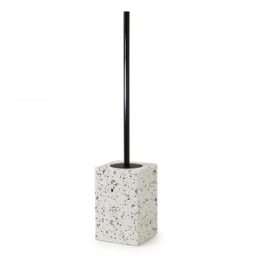 LINEA ZOE - PORTA SCOPINO GRANIGLIA MARMO BIANCO IN RESINA 9,8X9,8X44CM