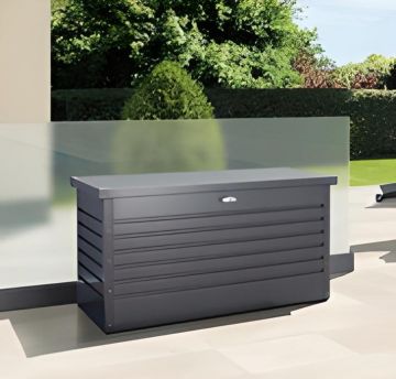 BIOHORT - BAULE DA ESTERNO 160X79 H. 83 CM ACCIAIO GRIGIO SCURO