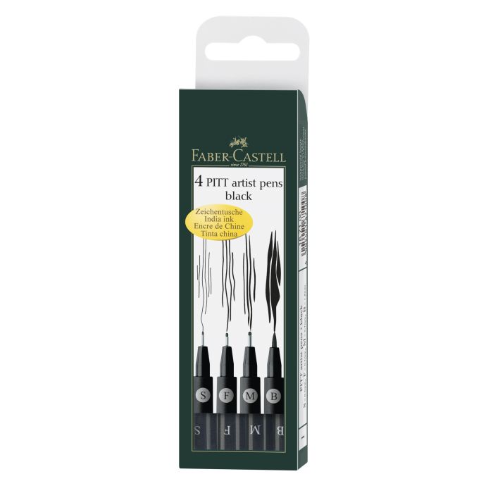 BUSTINA 4 PENNE PITT ARTIST TINTA CHINA NERO
