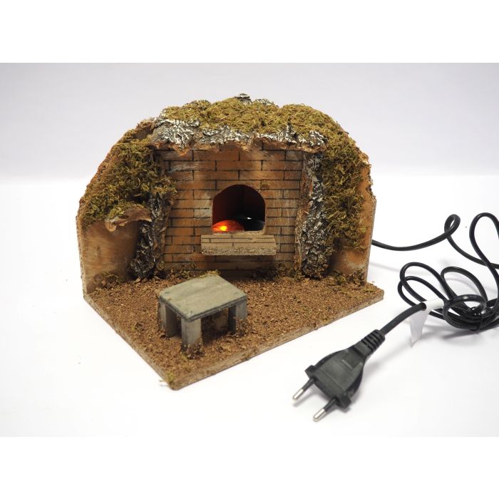FOCOCLARE SU BASE C/TAVOLINO H15CM BASE 14X20CM C/FUOCO