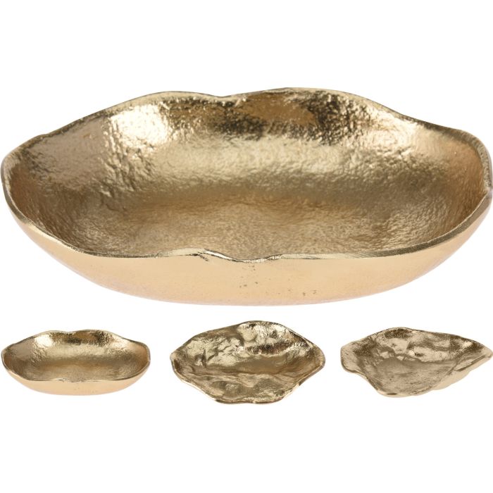CIOTOLA IN ALLUMINIO/ORO 15X11CM 3 ASSORTIMENTI