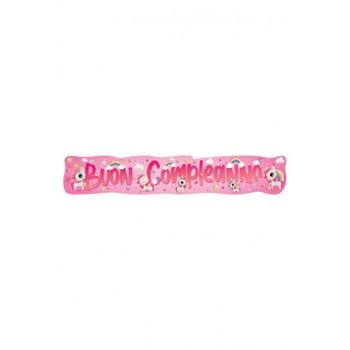 FESTONE BUON COMPLEANNO UNICORNI L.138CMX24,5CM: vendita online FESTONE  BUON COMPLEANNO UNICORNI L.138CMX24,5CM in offerta