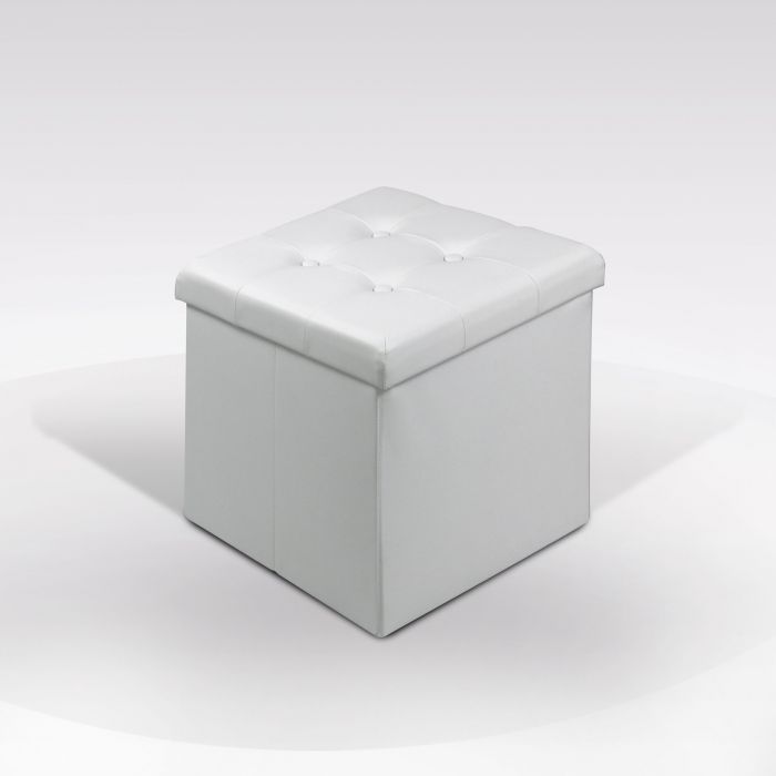 POUF CONTENITORE PIEGHEVOLE CM 40X40 H. 40 ECOPELLE BIANCA: vendita online POUF  CONTENITORE PIEGHEVOLE CM 40X40 H. 40 ECOPELLE BIANCA in offerta